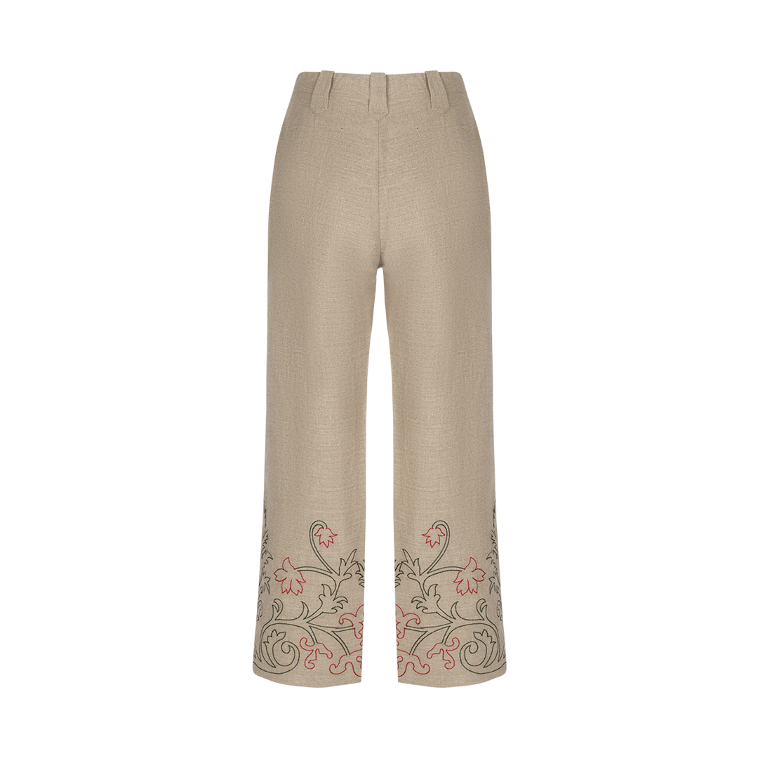 Embroidered Trumpetflower Pants | Back view of Embroidered Trumpetflower Pants BODE