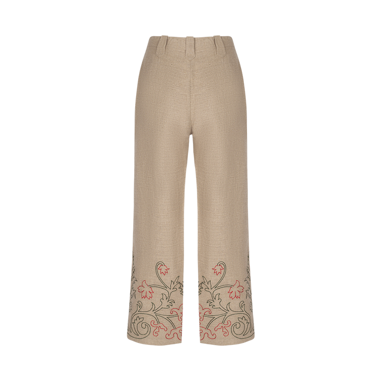 Embroidered Trumpetflower Pants | Back view of Embroidered Trumpetflower Pants BODE