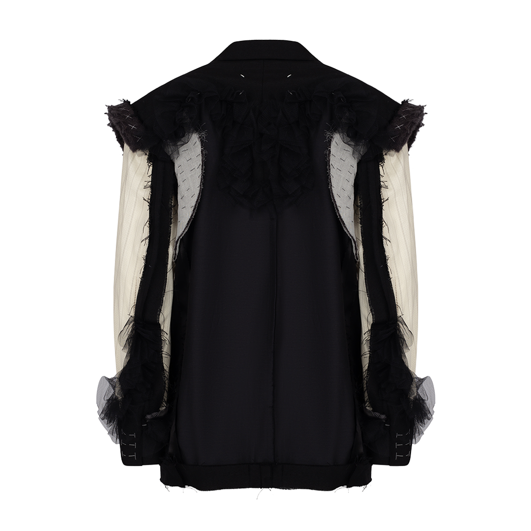 Deconstructed Ruffle Blazer | Back view of Deconstructed Ruffle Blazer MAISON MARGIELA
