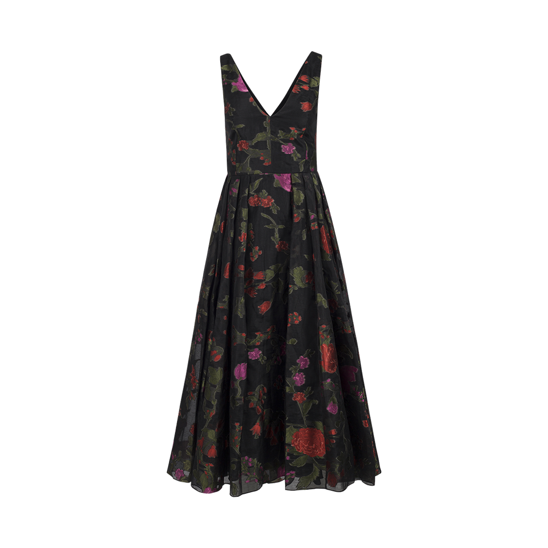 Floral Pleated Midi Dress
