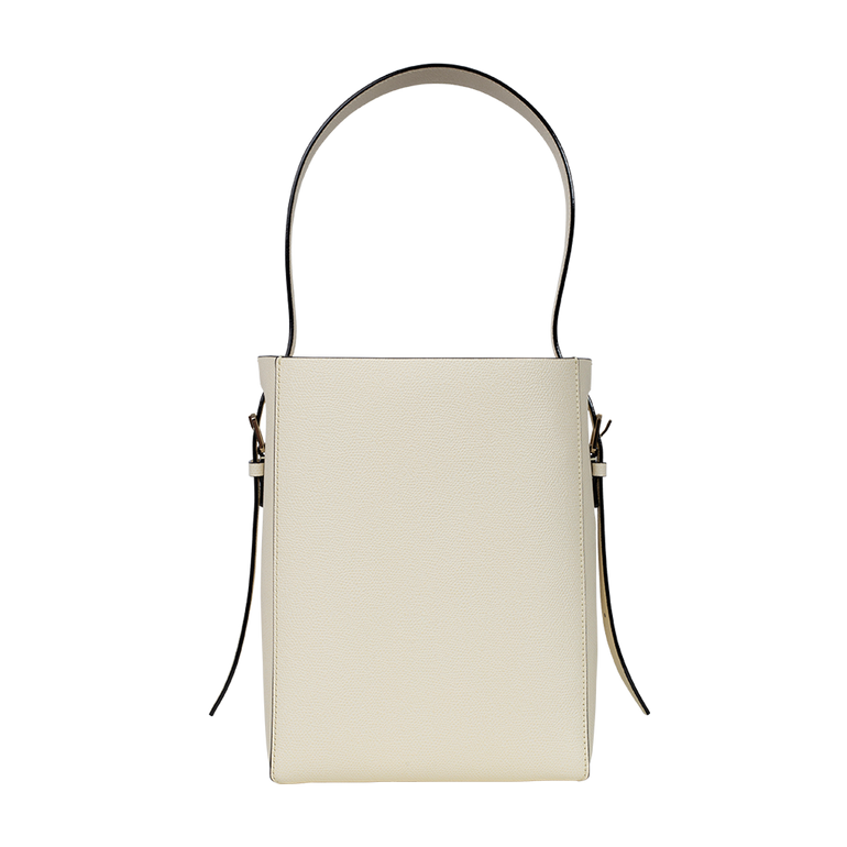 Small Ivory Bucket Bag | Back view of Small Ivory Bucket Bag VALEXTRA