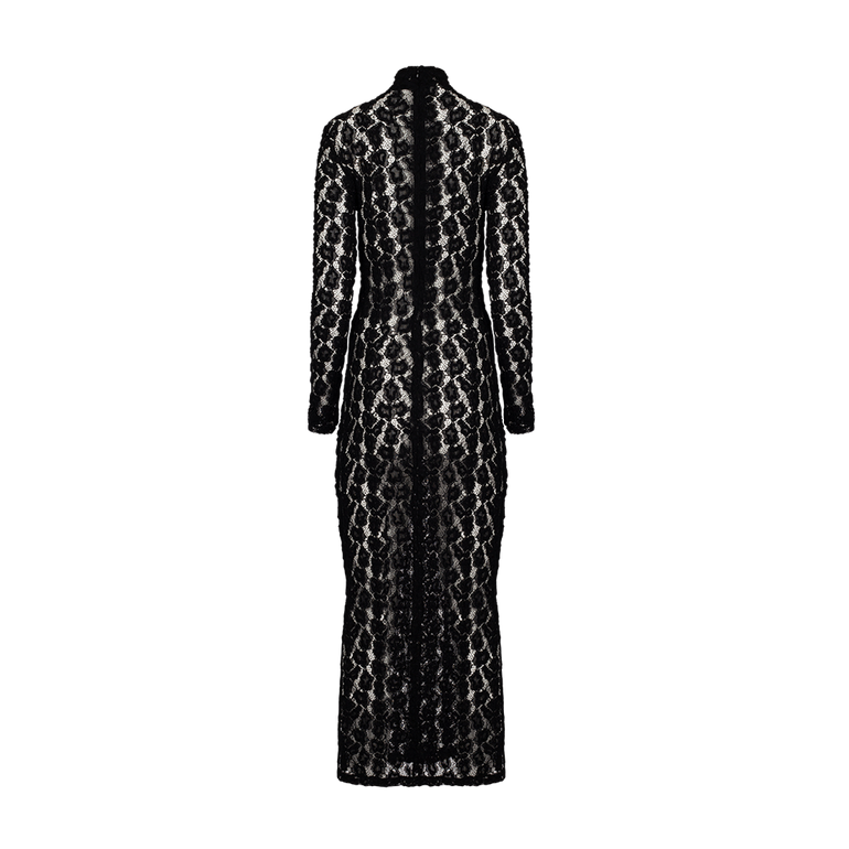 Lace Turtleneck Dress | Back view of Lace Turtleneck Dress ROHE