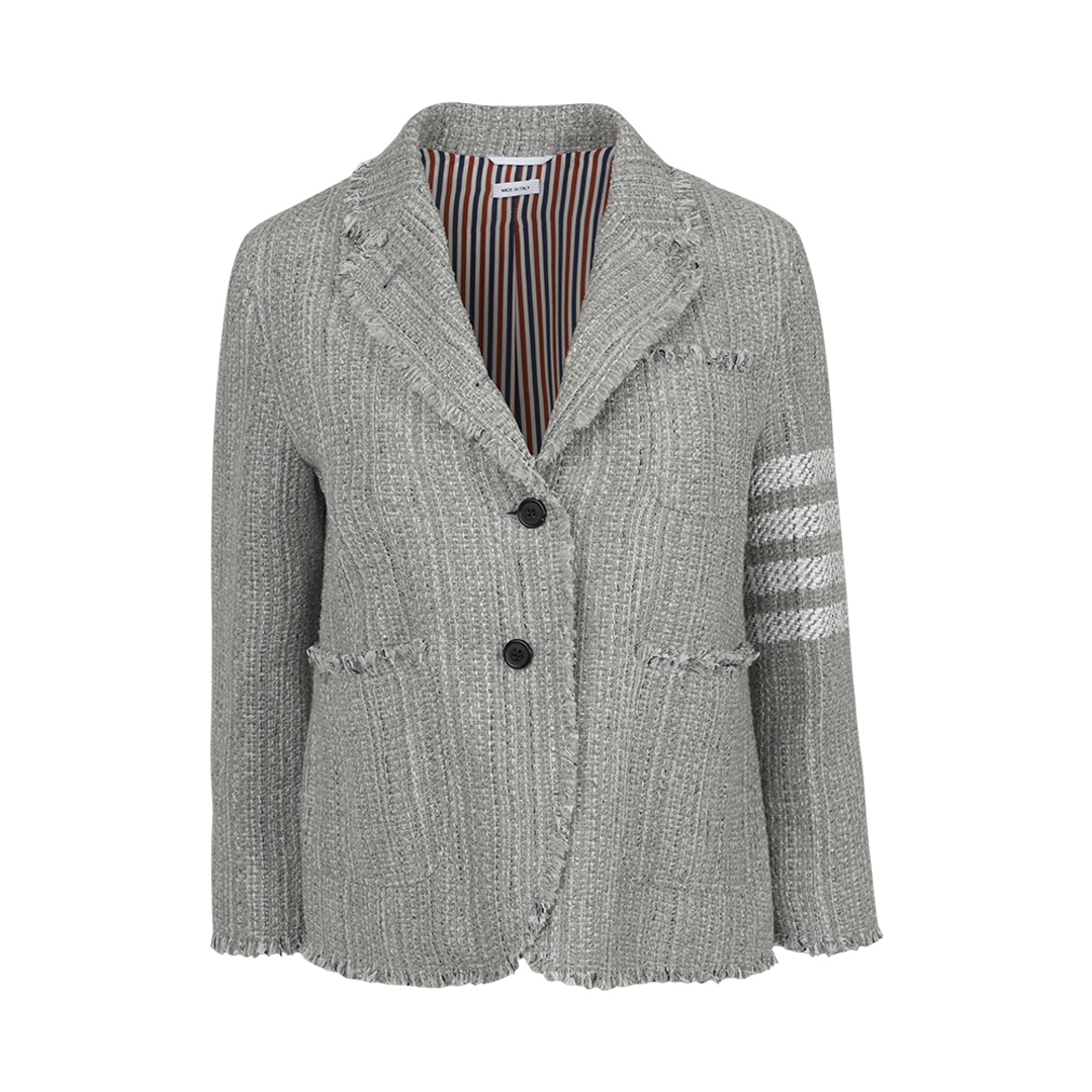 Frayed Tweed Cropped Jacket