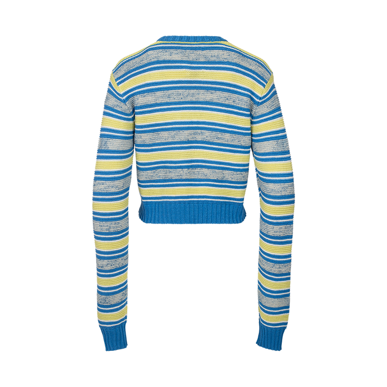 Striped Crewneck Sweater | Back view of Striped Crewneck Sweater ROSIE ASSOULIN