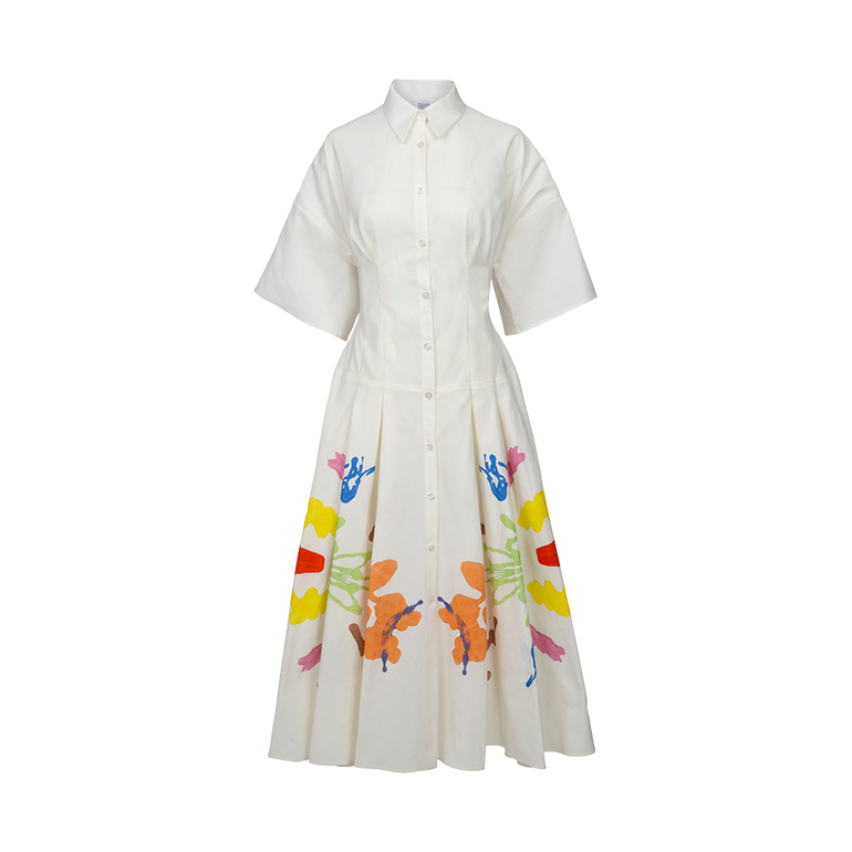 Jolly 'Oliday Printed Shirtdress | Front view of Jolly 'Oliday Printed Shirtdress ROSIE ASSOULIN