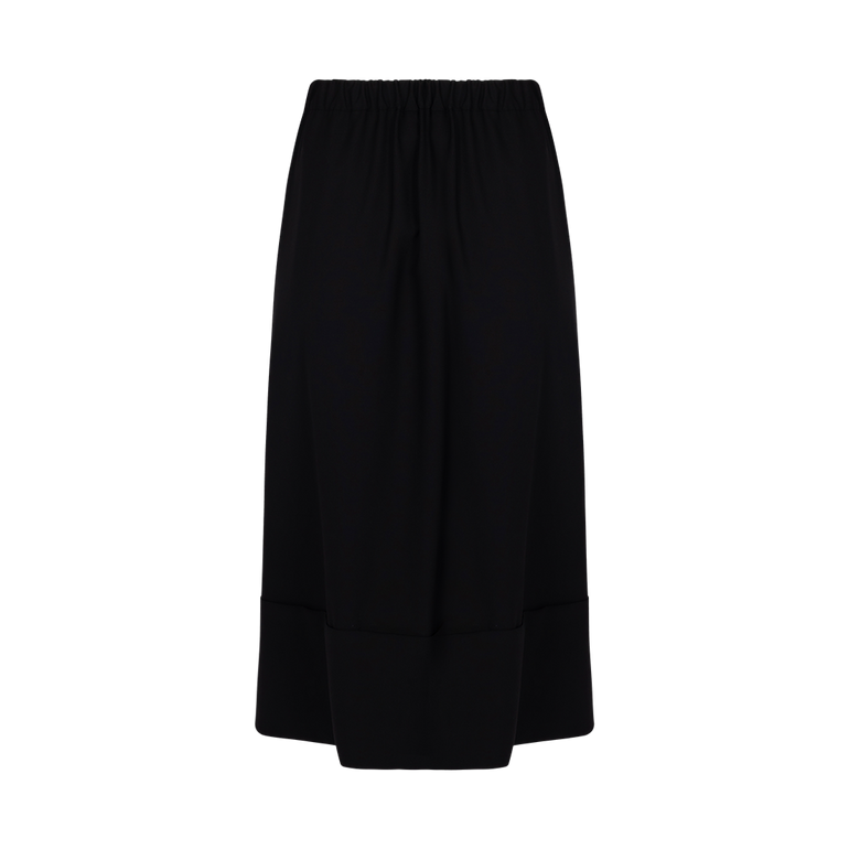 Embossed-Button Midi Skirt | Back view of Embossed-Button Midi Skirt NOIR