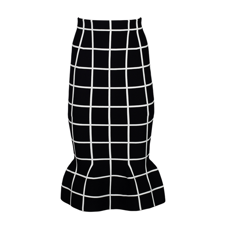 Windowpane Midi Skirt | Front view of Windowpane Midi Skirt MARNI