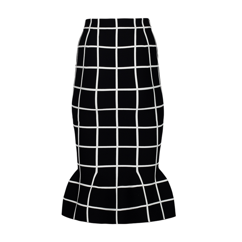 Windowpane Midi Skirt | Back view of Windowpane Midi Skirt MARNI