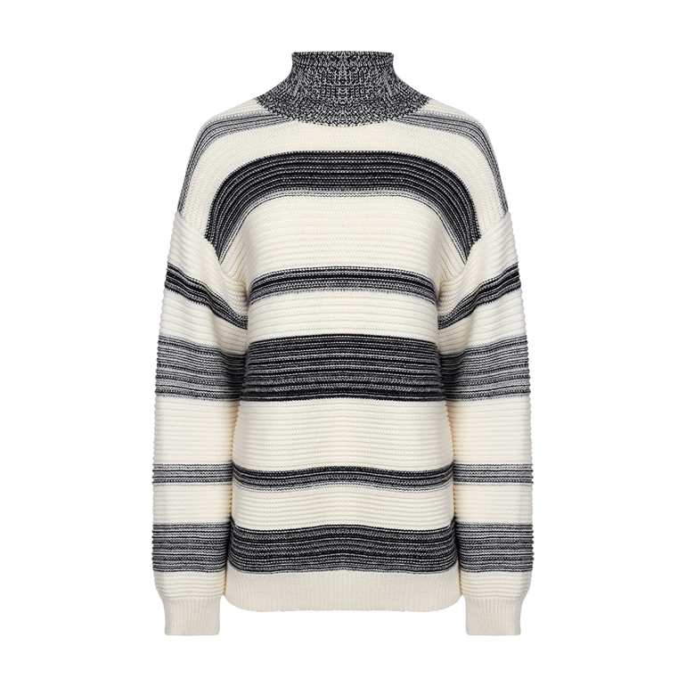 Striped Turtleneck Sweater | Front view of Striped Turtleneck Sweater BRANDON MAXWELL