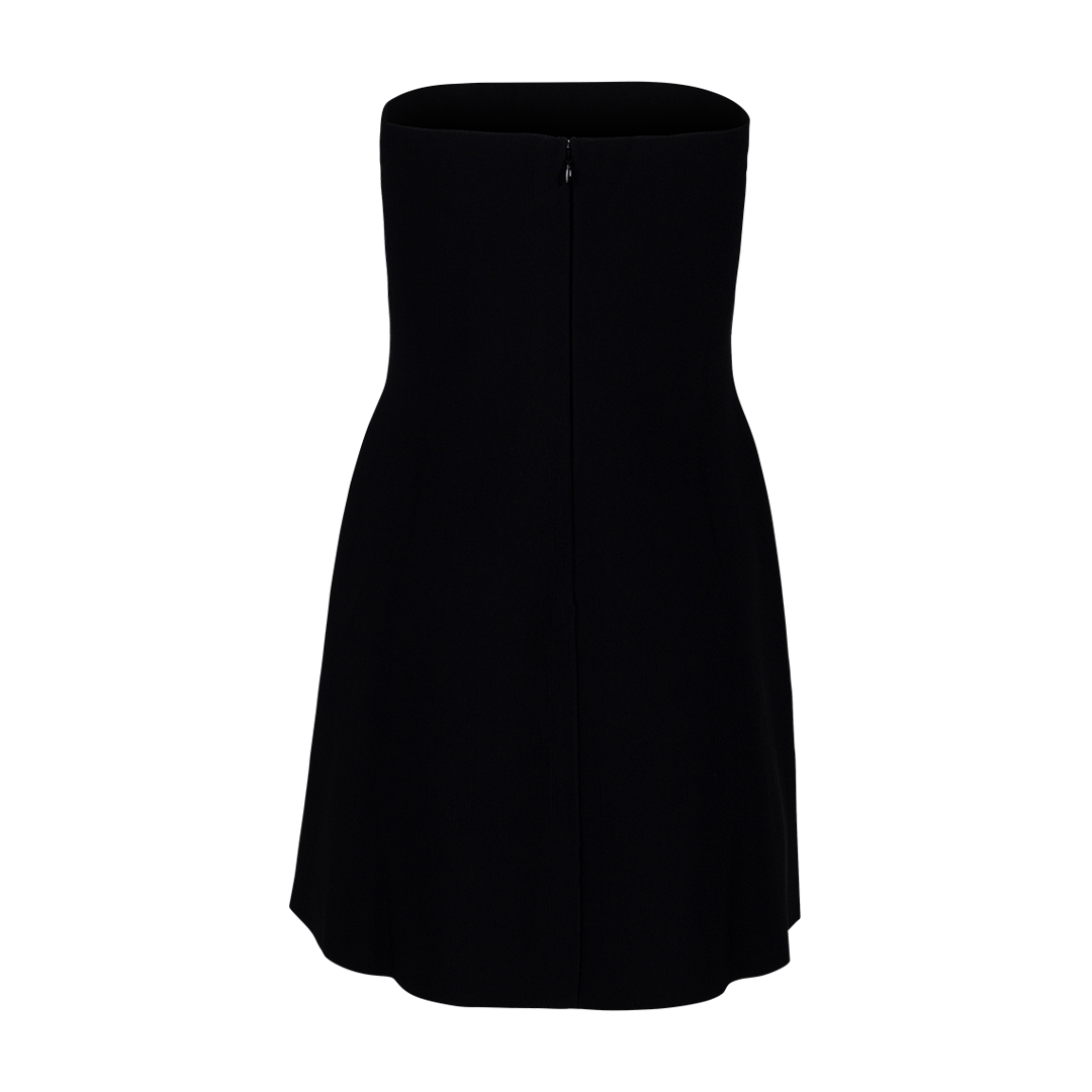 Strapless Knit Dress with Bell Mini Skirt | Back view of Strapless Knit Dress with Bell Mini Skirt BRANDON MAXWELL