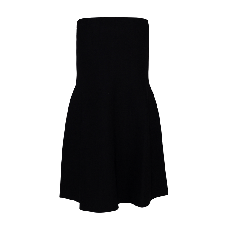 Strapless Knit Dress with Bell Mini Skirt | Front view of Strapless Knit Dress with Bell Mini Skirt BRANDON MAXWELL