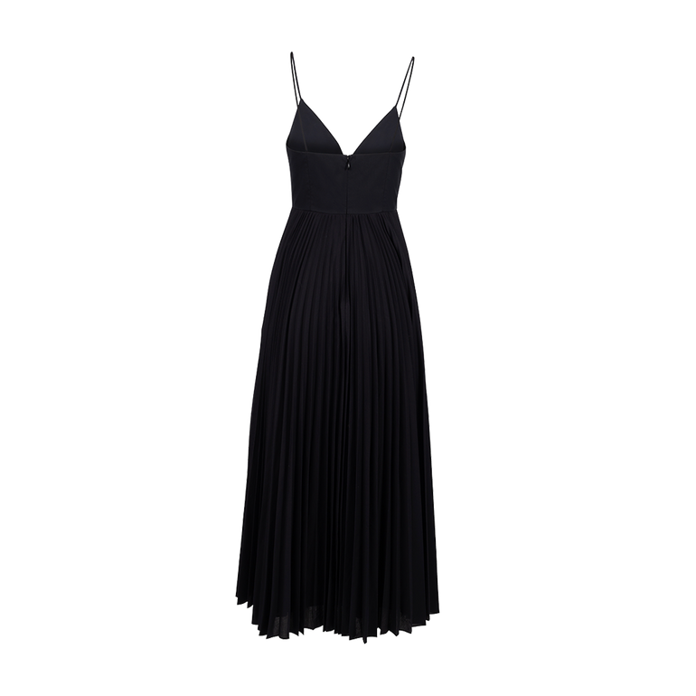 Bralette-Style Maxi Dress with Pleated Skirt | Front view of Bralette-Style Maxi Dress with Pleated Skirt BRANDON MAXWELL