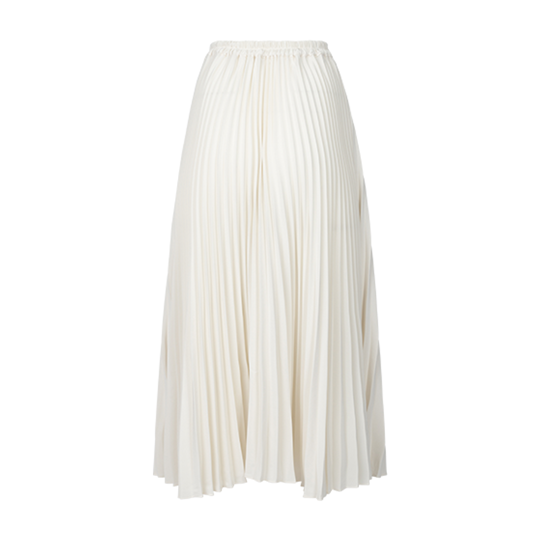 Pleated Ivory Midi Skirt | Back view of Pleated Ivory Midi Skirt CO