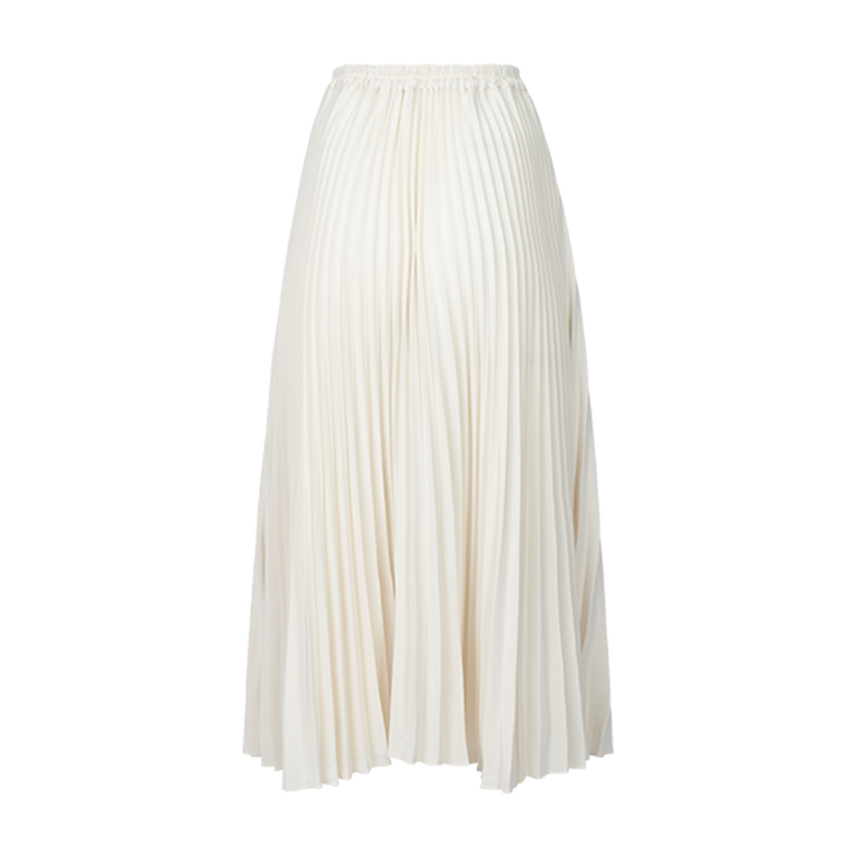 Pleated Ivory Midi Skirt | Back view of Pleated Ivory Midi Skirt CO