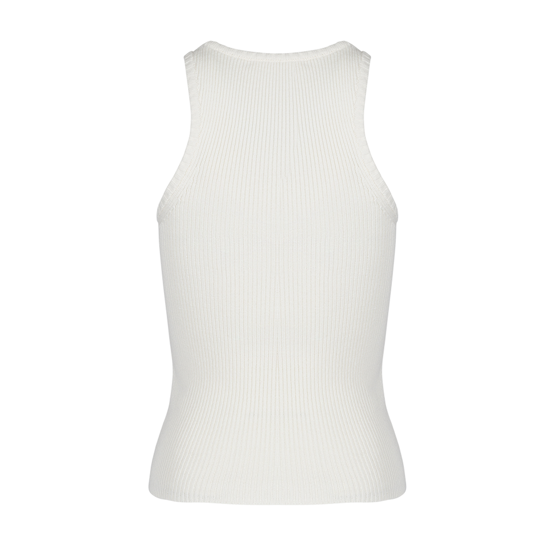 Ribbed Tank Top White | Back view of Ribbed Tank Top White CO