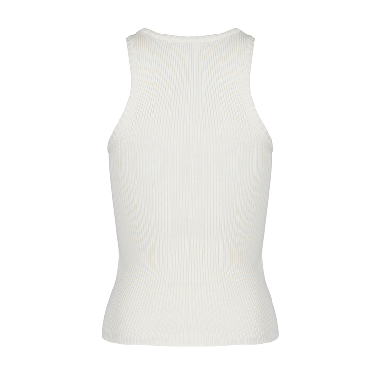 Ribbed Tank Top White | Back view of Ribbed Tank Top White CO