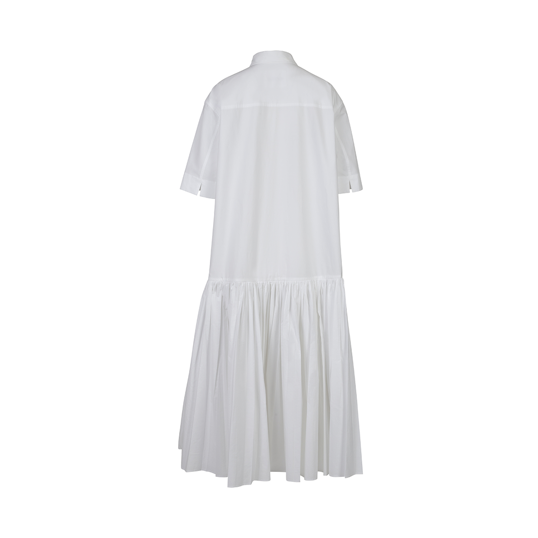 Pleated Circle-Cut Shirtdress | Back view of Pleated Circle-Cut Shirtdress JIL SANDER