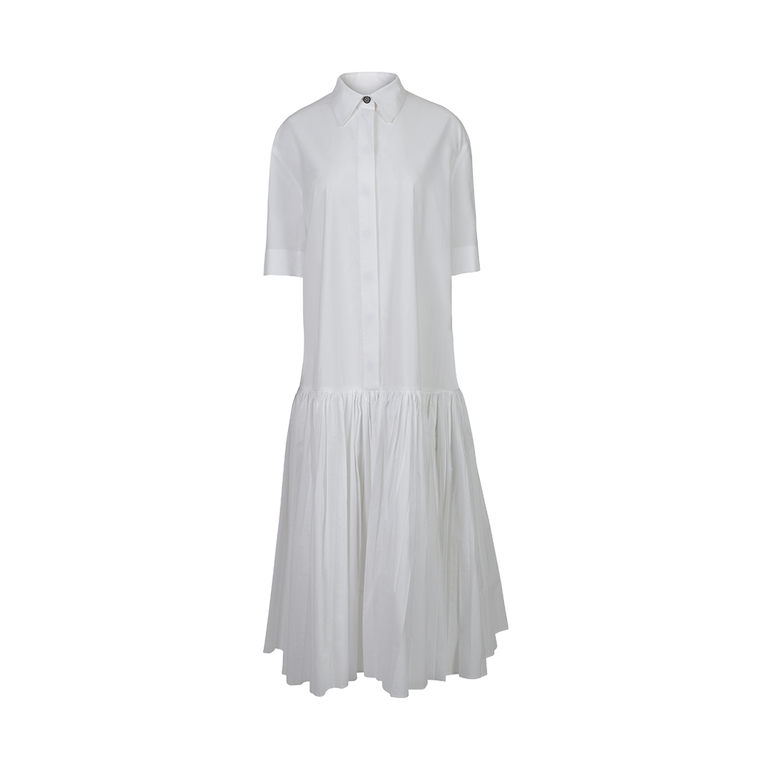Pleated Circle-Cut Shirtdress | Front view of Pleated Circle-Cut Shirtdress JIL SANDER