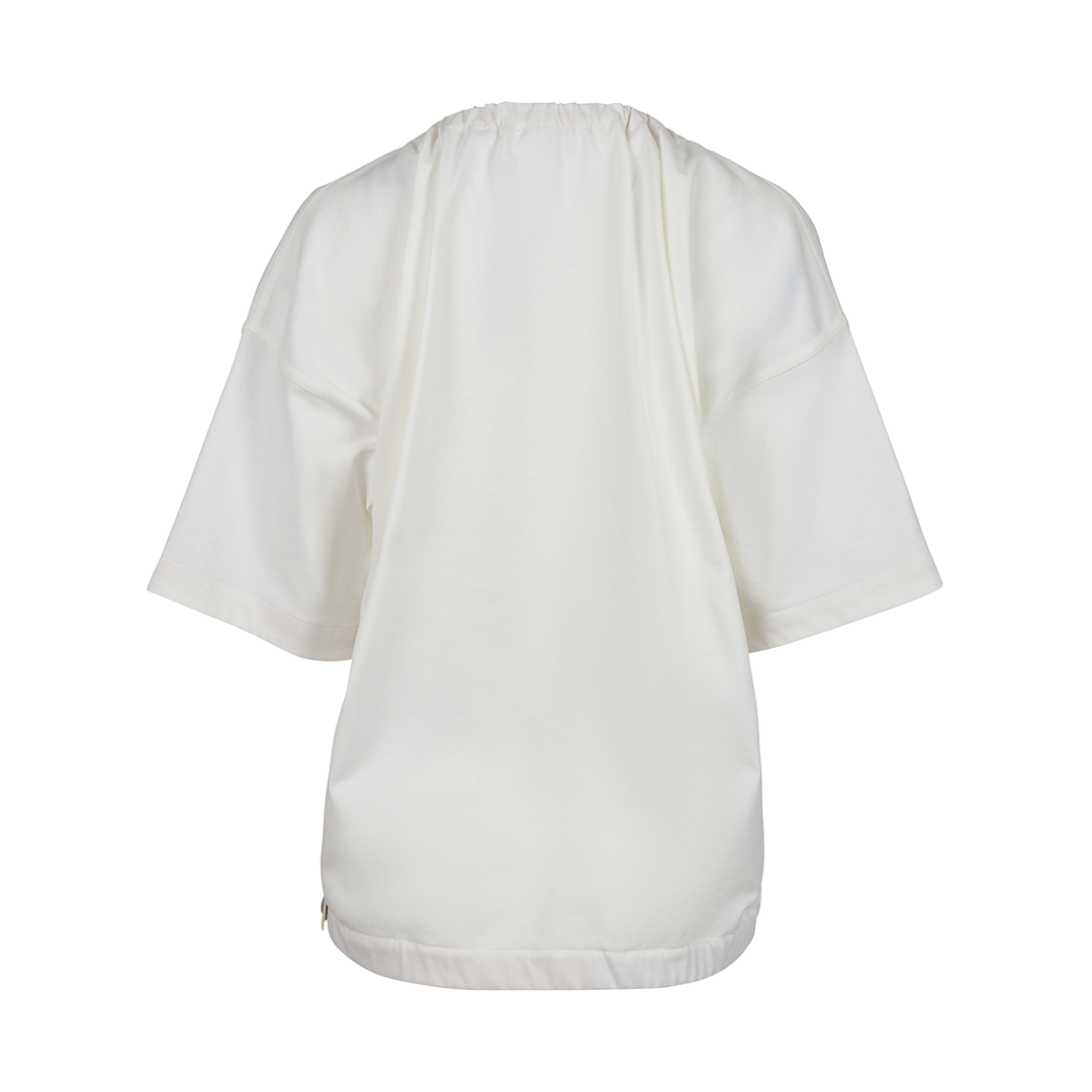 Bow Detail Short-Sleeved Blouse | Back view of Bow Detail Short-Sleeved Blouse JIL SANDER