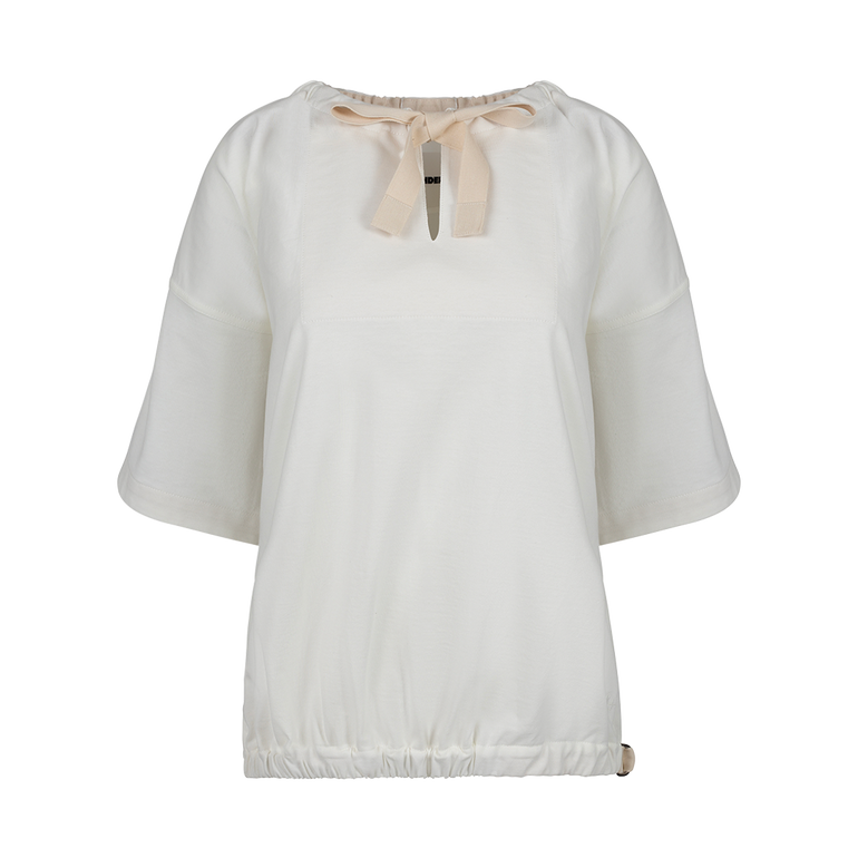 Bow Detail Short-Sleeved Blouse | Front view of Bow Detail Short-Sleeved Blouse JIL SANDER
