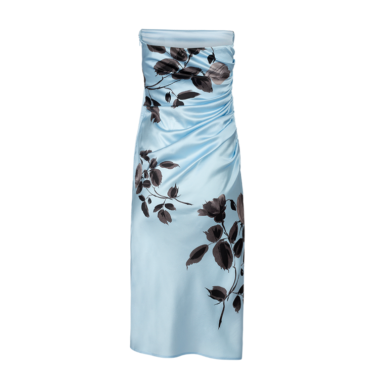 Stretch-Silk Strapless Minidress | Back view of Stretch-Silk Strapless Minidress MAGDA BUTRYM