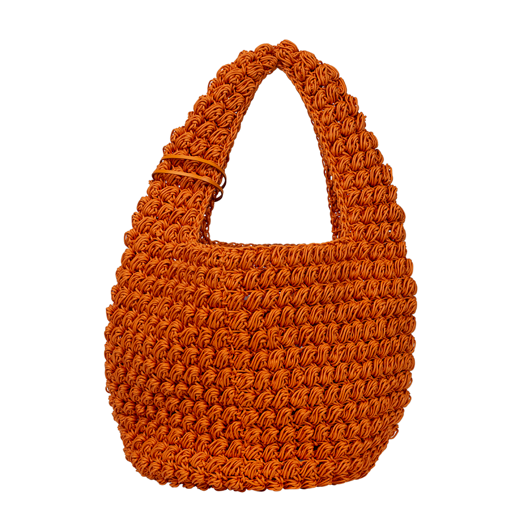 Large Orange Popcorn Basket Hobo Bag | Back view of Large Orange Popcorn Basket Hobo Bag J.W. ANDERSON