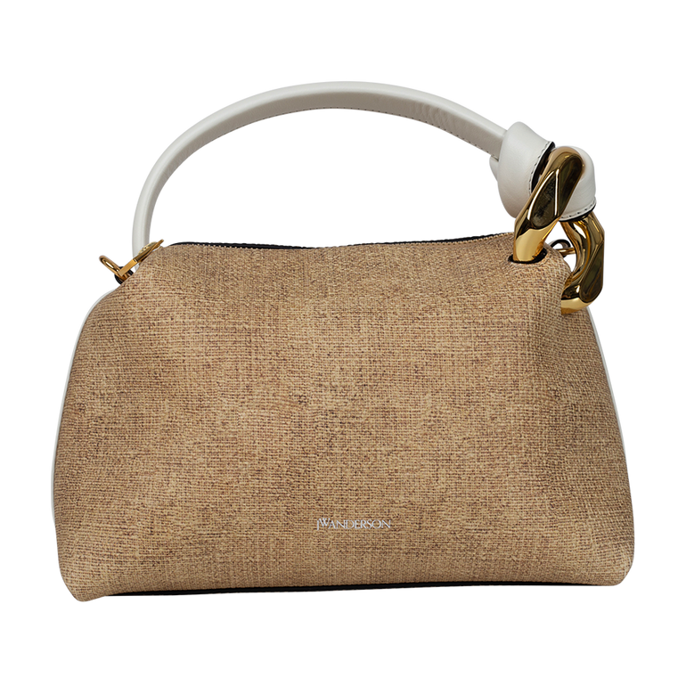 Small Woven-Leather Corner Shoulder Bag | Front view of Small Woven-Leather Corner Shoulder Bag J.W, ANDERSON