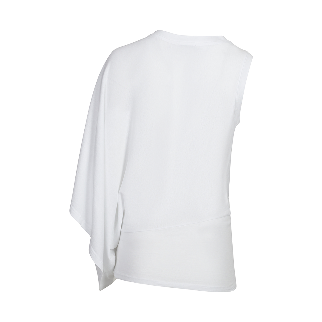 One Sleeve T-Shirt White | Back view of One Sleeve T-Shirt White AWAKE MODE