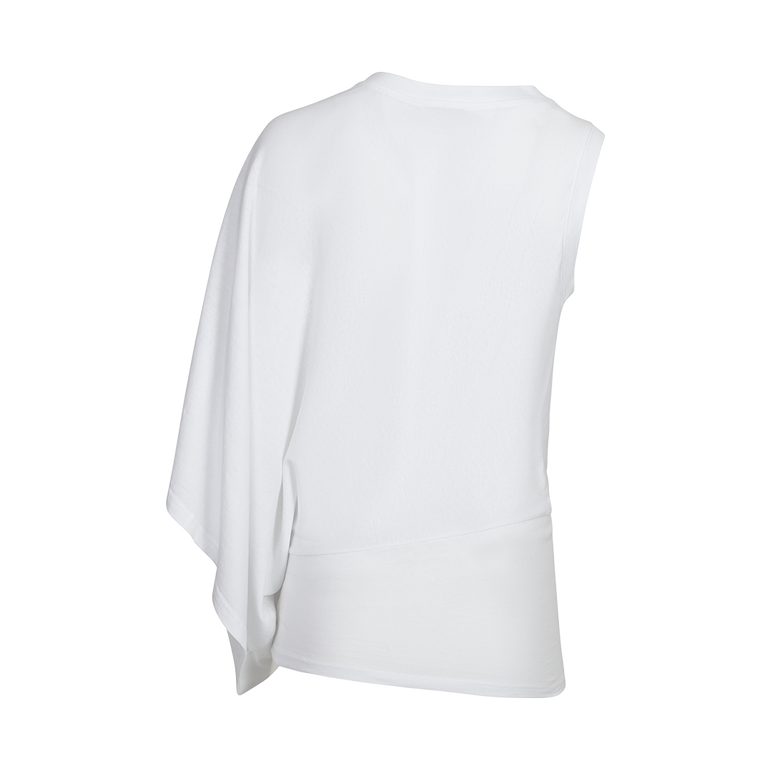 One Sleeve T-Shirt White | Back view of One Sleeve T-Shirt White AWAKE MODE