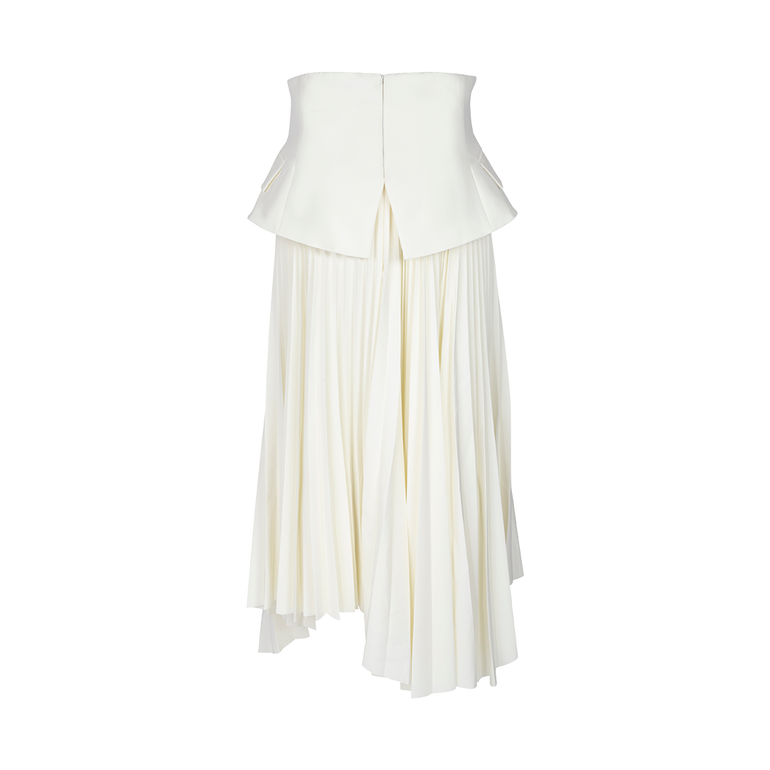 Asymmetric Pleated Maxi Skirt | Back view of Asymmetric Pleated Maxi Skirt AWAKE MODE