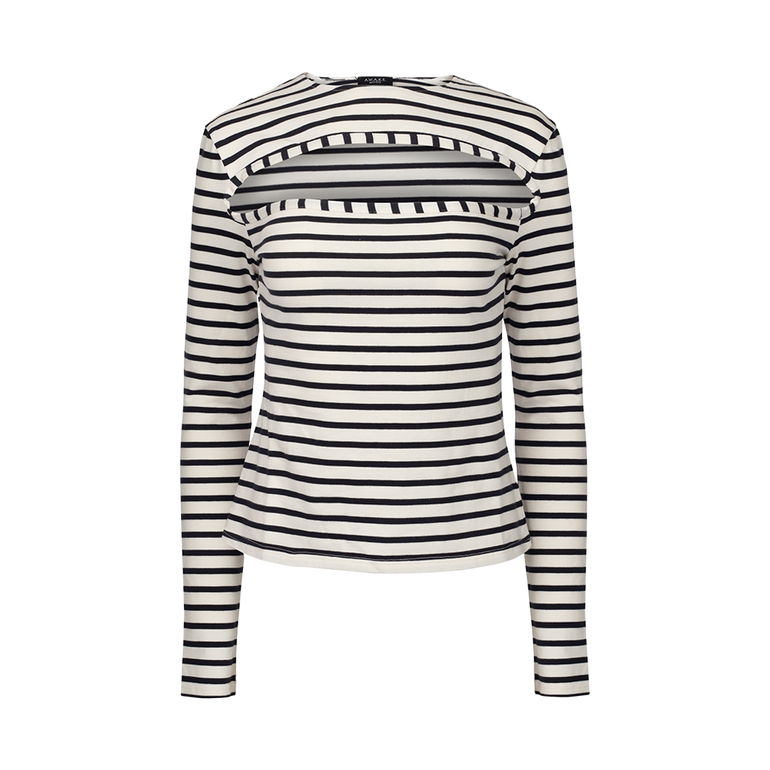 Striped Cutout Top | Front view of Striped Cutout Top AWAKE MODE