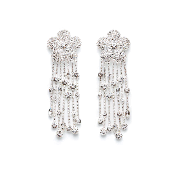 Crystal Flower Earrings | Front view of Crystal Flower Earrings MAGDA BUTRYM