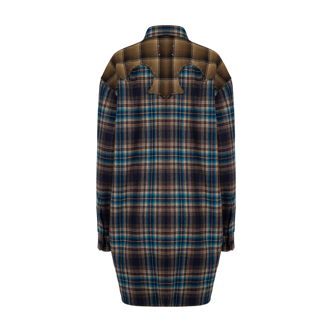 Checked Button-Down Shirt | Back view of Checked Button-Down Shirt MAISON MARGIELA