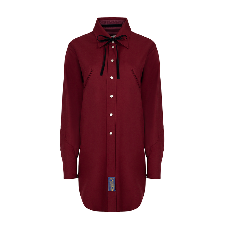Bow-Neck Button-Down Shirt | Front view of Bow-Neck Button-Down Shirt MAISON MARGIELA