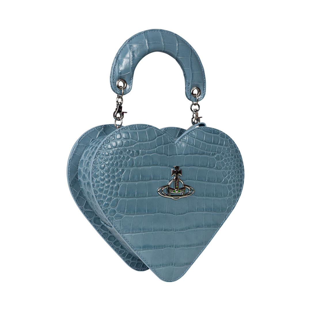 Josephine Heart Crossbody Bag Light Blue | Side view of Josephine Heart Crossbody Bag Light Blue VIVIENNE WESTWOOD