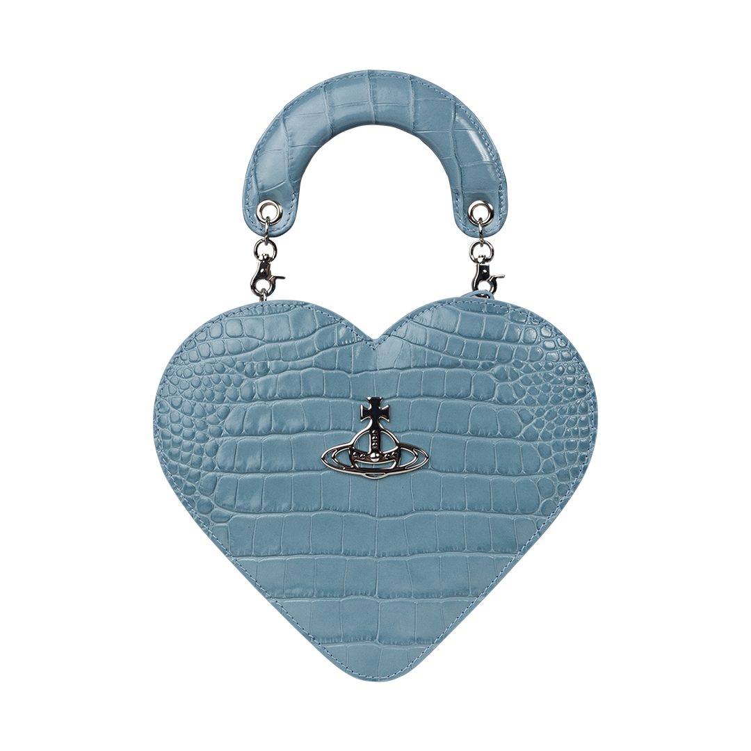 Josephine Heart Crossbody Bag Light Blue | Front view of  Josephine Heart Crossbody Bag Light Blue VIVIENNE WESTWOOD