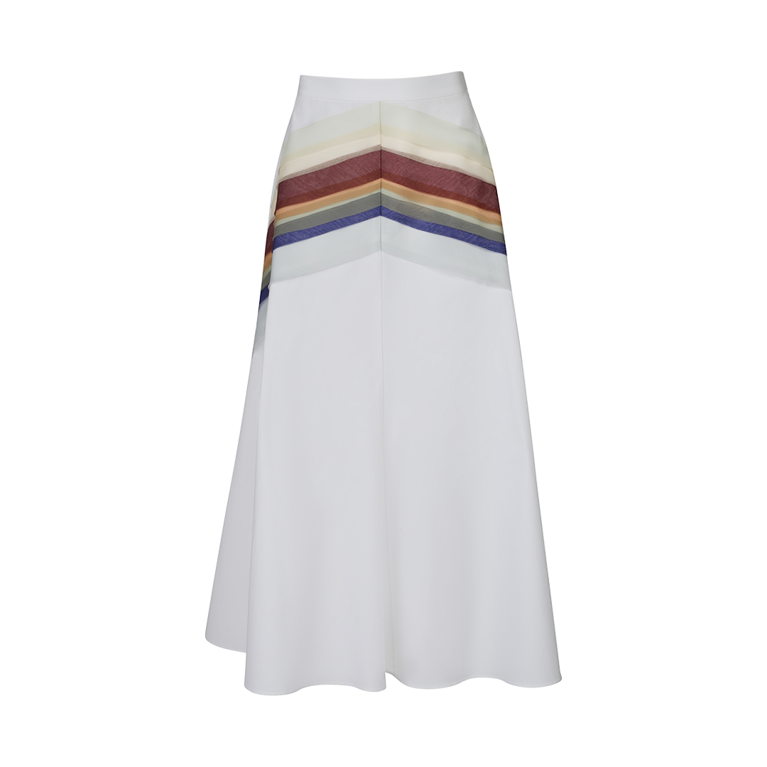 Quartered A-Line Midi Skirt | Front view of Quartered A-Line Midi Skirt ROSIE ASSOULIN