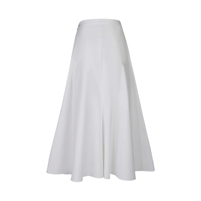 Quartered A-Line Midi Skirt | Back view of Quartered A-Line Midi Skirt ROSIE ASSOULIN