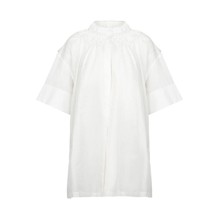 Gathered Double-Collar Shirt | Front view of Gathered Double-Collar Shirt JIL SANDER