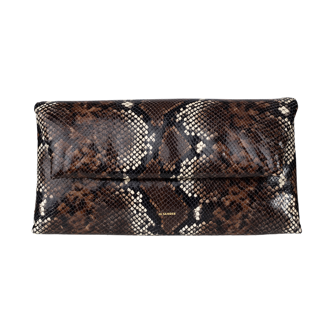 Origami Snake-Effect Clutch | Front view of Origami Snake-Effect Clutch JIL SANDER