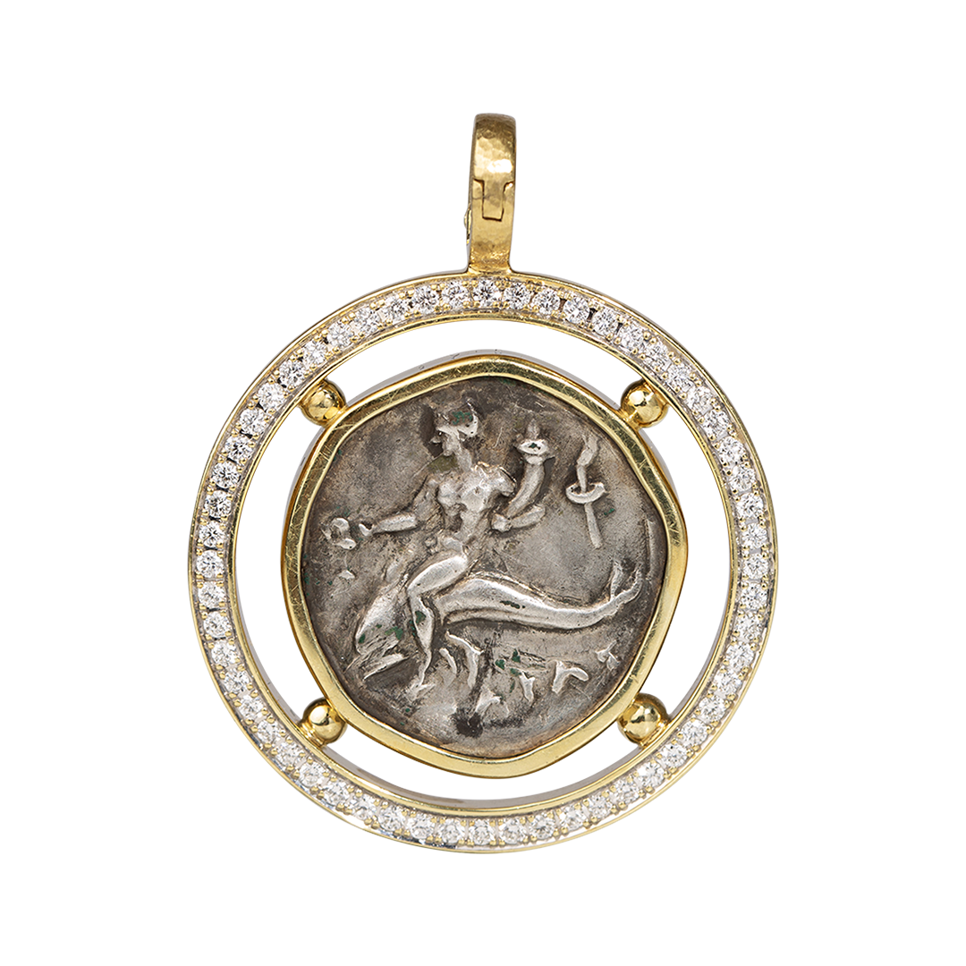 Taras Coin Diamond Pendant Necklace