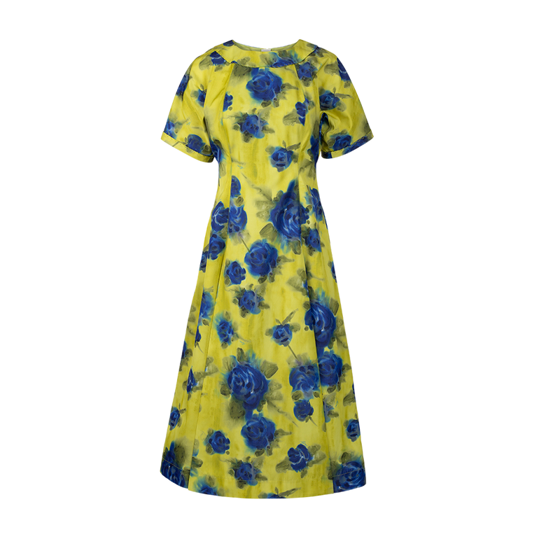 Floral Taffeta Midi Dress | Front view of Floral Taffeta Midi Dress MARNI