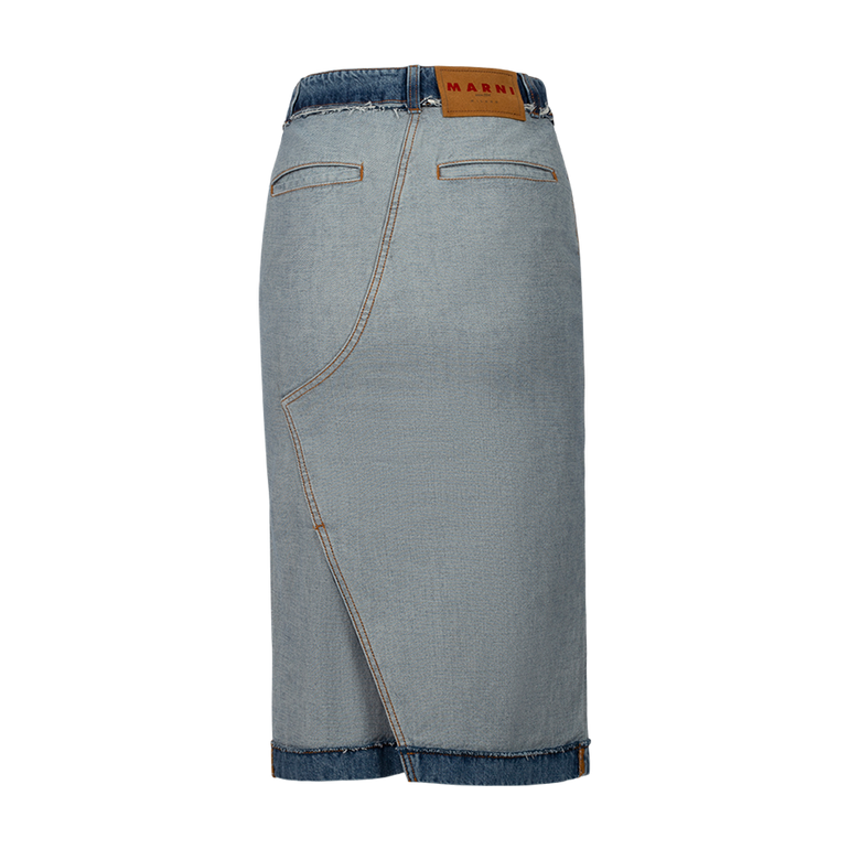 Five-Pocket Denim Midi Skirt | Back view of Five-Pocket Denim Midi Skirt MARNI