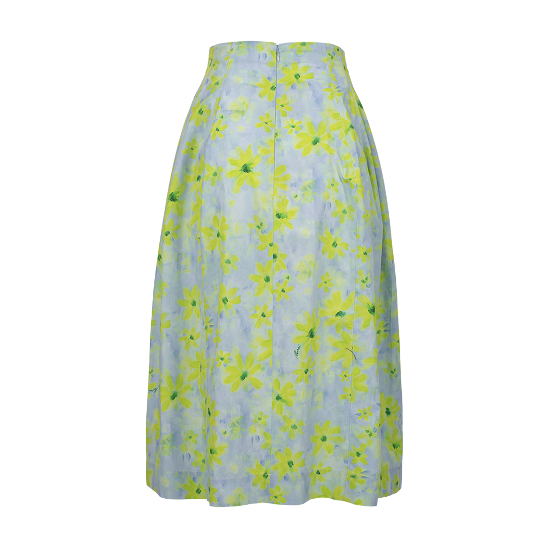 High-Waisted Poplin Skirt | Back view of High-Waisted Poplin Skirt MARNI