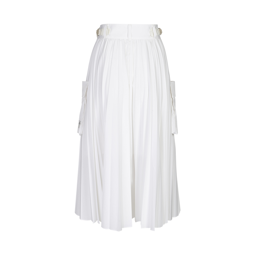 Pleated Poplin Midi Skirt | Back view of Pleated Poplin Midi Skirt SACAI