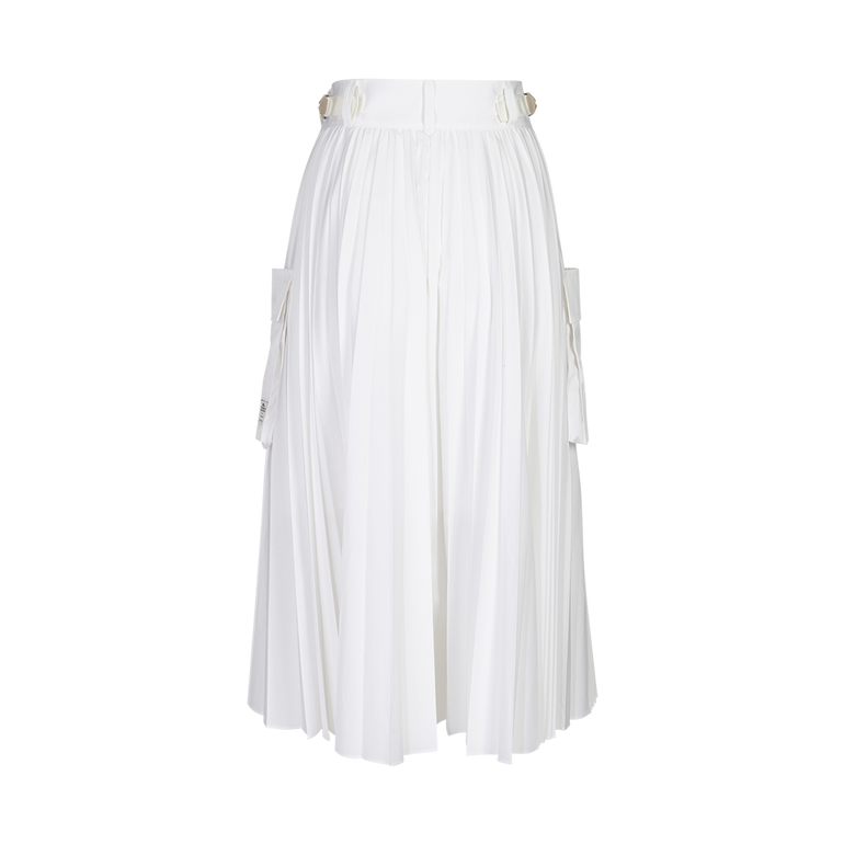 Pleated Poplin Midi Skirt | Back view of Pleated Poplin Midi Skirt SACAI