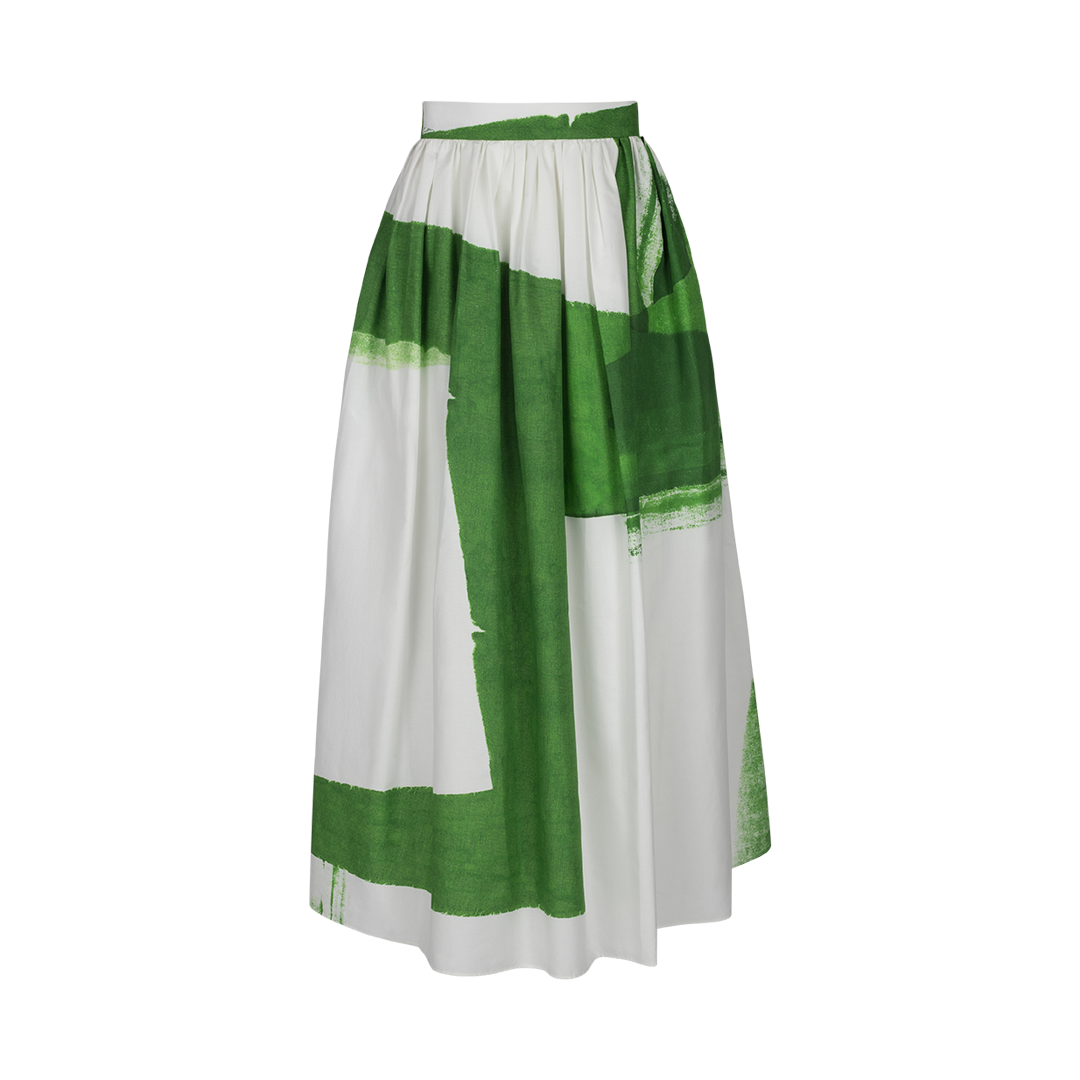 Geometric Flared Midi Skirt | Front view of Geometric Flared Midi Skirt ERDEM