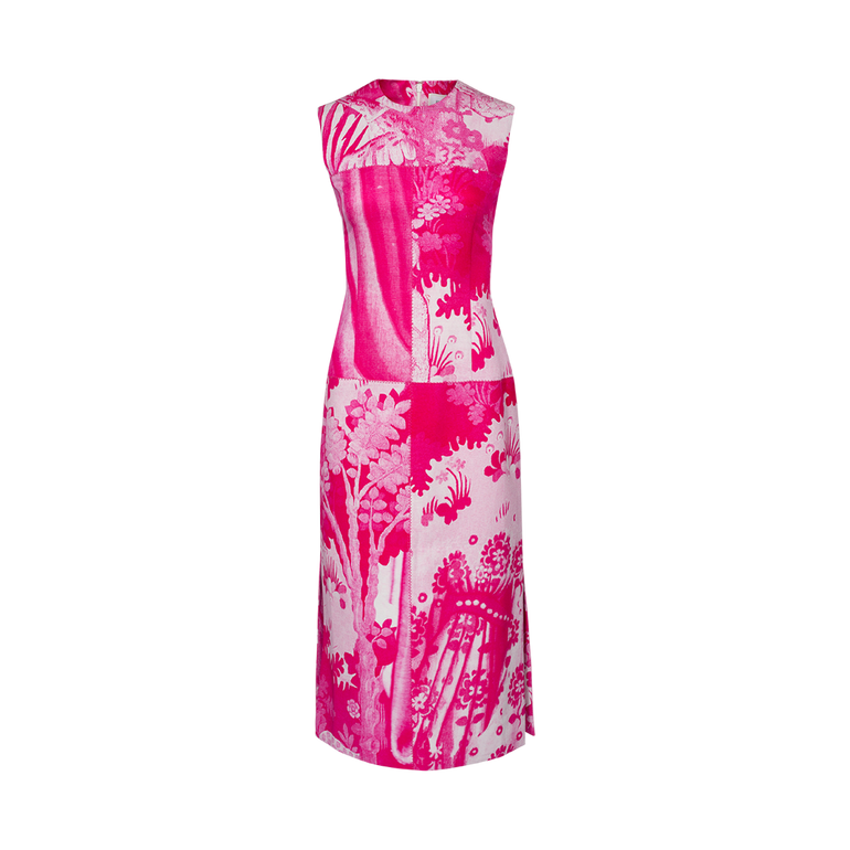 Sleeveless Printed Midi Dress | Front view of Sleeveless Printed Midi Dress ERDEM