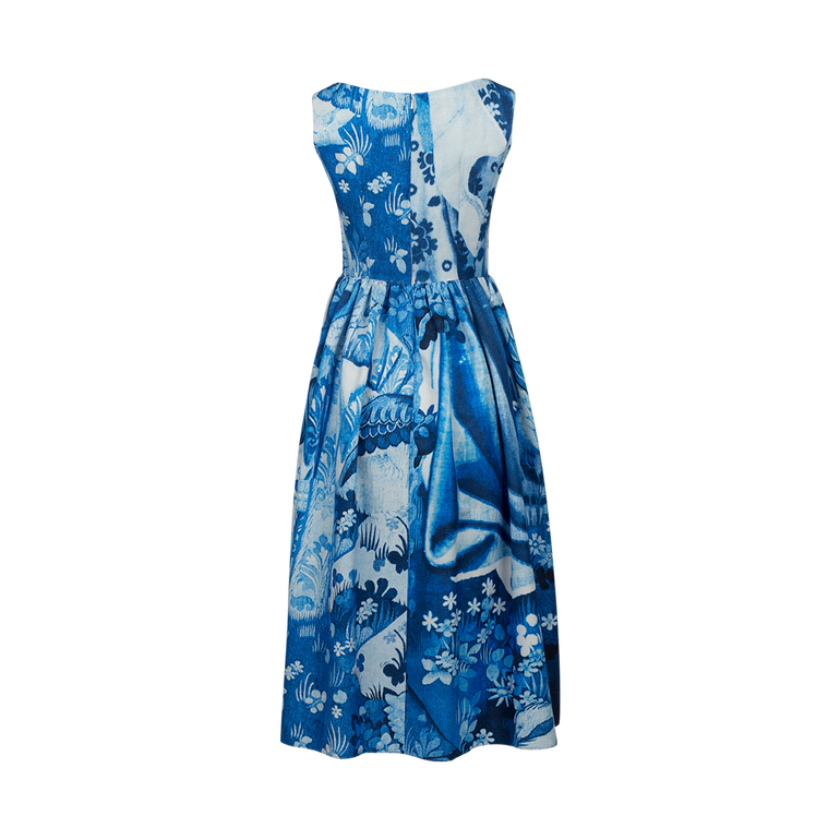 Sleeveless Fit-and-Flare Midi Dress | Back view of Sleeveless Fit-and-Flare Midi Dress ERDEM
