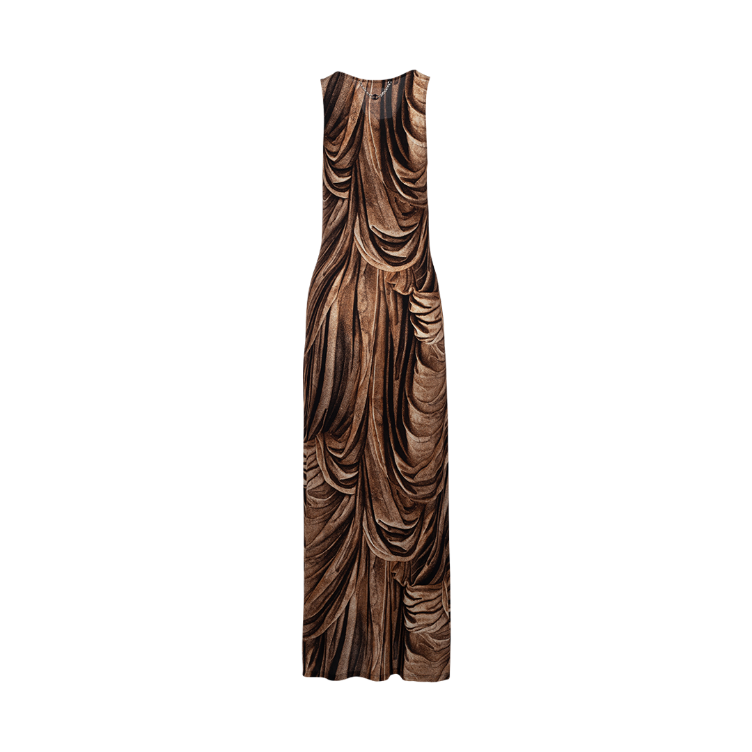 Draped Robe Maxi Dress | Back view of Draped Robe Maxi Dress RABANNE